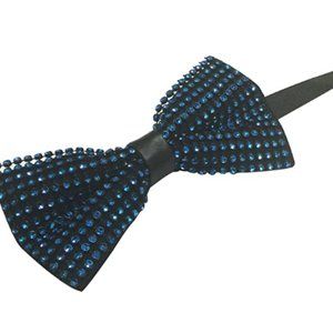 Mens Crystal Rhinestone Pre Tied Bowtie Blue